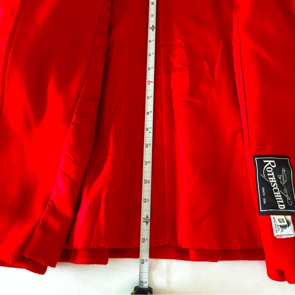 VTG ROTHSCHILD RED GIRLS WOOL SWING COAT & HAT.  BUTTON SNAP FRONT SZ 6 - Picture 8 of 12